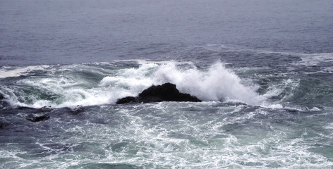 Waves crashing in high surf on the N. California coast