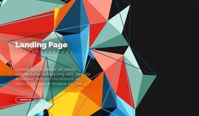 Vector 3d triangle abstract background, polygonal geometric design