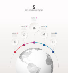 Infographic startup milestones time line vector template.