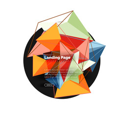 Obraz premium Vector 3d triangle abstract background, polygonal geometric design