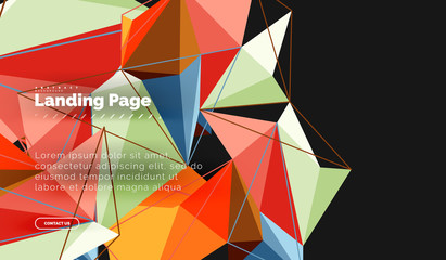 Vector 3d triangle abstract background, polygonal geometric design