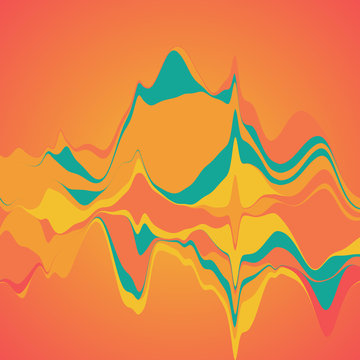 Big data visualization. Streamgraph. Futuristic infographic. Inf