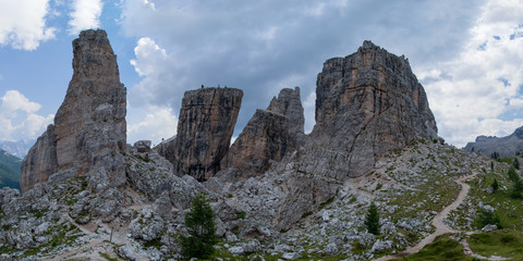 Panorama delle Cinque Torri, Dolomiti, Italia