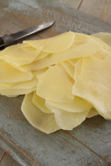 preparing fresh potatoes