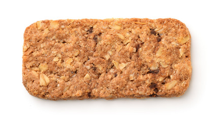 Top view of muesli cookie bar