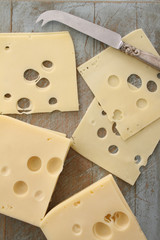 sliced cheese portions