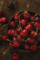 fresh red cherries