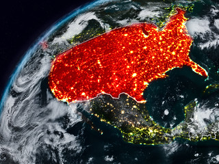 USA on planet Earth at night © harvepino