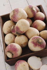 preparing fresh turnip