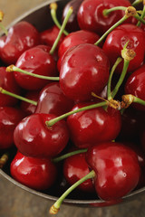 fresh red cherries