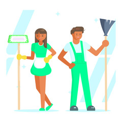 Cleaning service staff