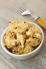 sandwich filling in dish