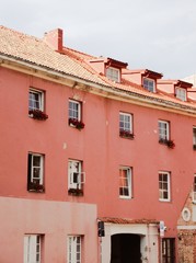 pink, house, architecture, europe, vilnius