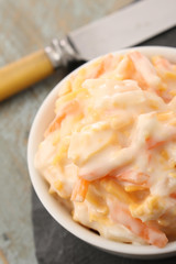 sandwich filling in dish