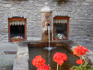 Old stone fountain