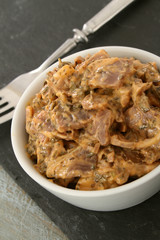 sandwich filling in dish