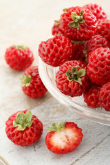 hybrid strasberry fruit in dish
