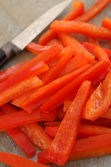 preparing fresh peppers