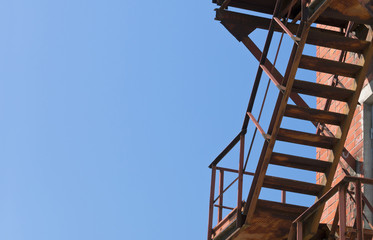 A metal rusty staircas.