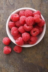fresh ripe red raspberries