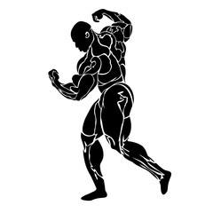 Bodybuilding, strongman, power lifting concept, vector illustration