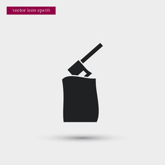 Ax in wood icon. Simple gardening element illustration. Vector symbol design from agriculture collection. Can be used in web and mobile.