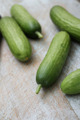 slicing baby  cucumber