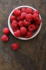 fresh ripe red raspberries