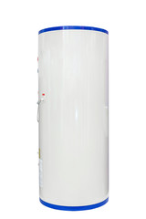 White air source heat pump water heater isolated on a white background. Including clipping path