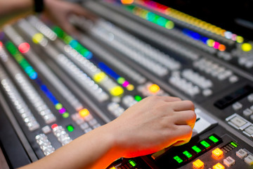 Blur background switcher or Switcher in studio news.