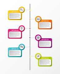 Colorful infographic with business icons. Vector.