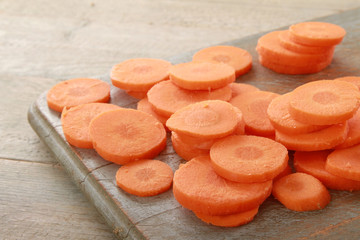 preparing fresh carrots