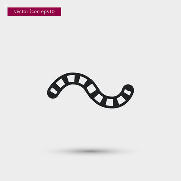 Worm icon. Simple gardening element illustration. Vector symbol design from agriculture collection. Can be used in web and mobile.