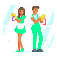 Cleaning service staff