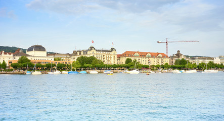 Fototapeta na wymiar Boating on the Lake of Zurich in Switzerland