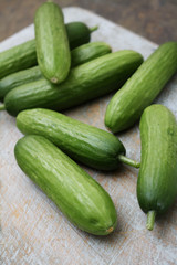 slicing baby  cucumber