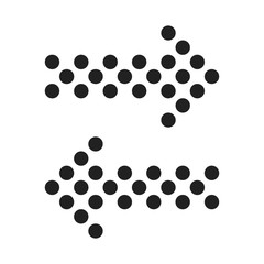 Set of dotted arrows. Vector illustration