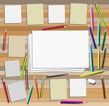 Art work desk top view