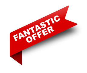 red vector banner ribbon fantastic offer