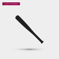 Baseball bat icon. Simple game element illustration. Play symbol design from sport collection. Can be used in web and mobile.