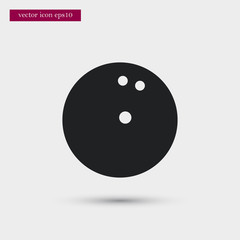 Bowling ball icon. Simple game element illustration. Play symbol design from sport collection. Can be used in web and mobile.