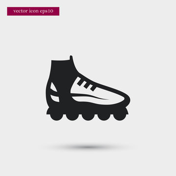 Roller skate icon. Simple shoe element illustration. Boot symbol design from sport collection. Can be used in web and mobile.