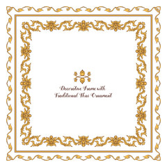 Set of frames with  decorative elements of traditional Thai orna
