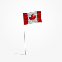 Vector Illustration of a waving Canadian flag on a flag pole.