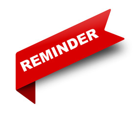 red vector banner ribbon reminder