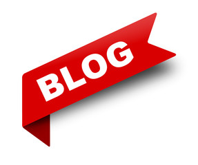red vector banner ribbon blog