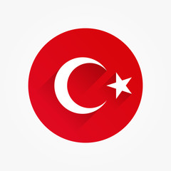 vector set Turkish flag on a white background