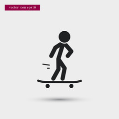 Skater icon. Simple sportsman element illustration. Skateboarding symbol design from sport collection. Can be used in web and mobile.