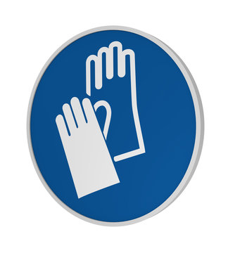 Gebotszeichen ASR A1.3: Handschutz benutzen, 3d Render
