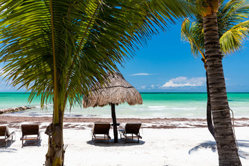 Sunny beach on Isla Holbox, Mexico